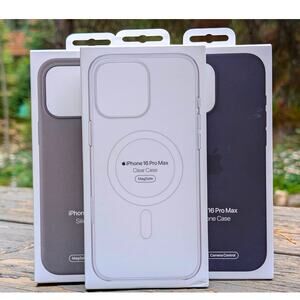 Lot of 3 NEW Sealed Apple Cases for iPhone 16 Pro Max | Clear & 2 Silicone
